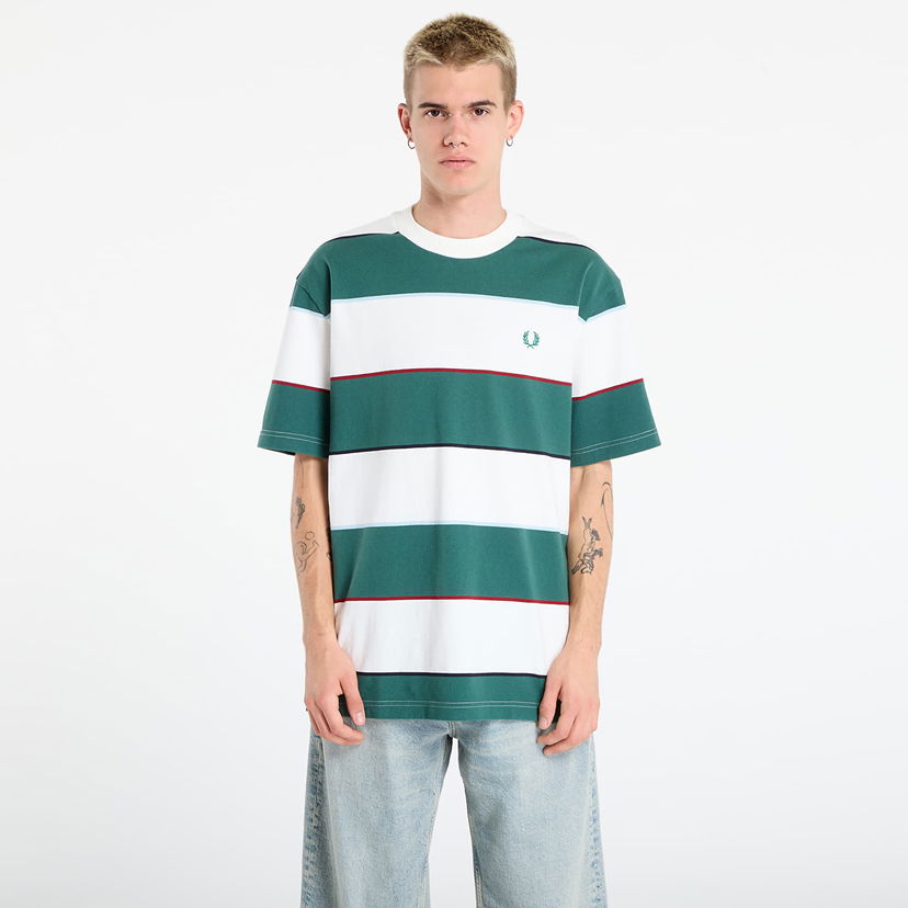 T-shirt Fred Perry Fred Perry Striped Relaxed T-Shirt Grøn | M1749 129
