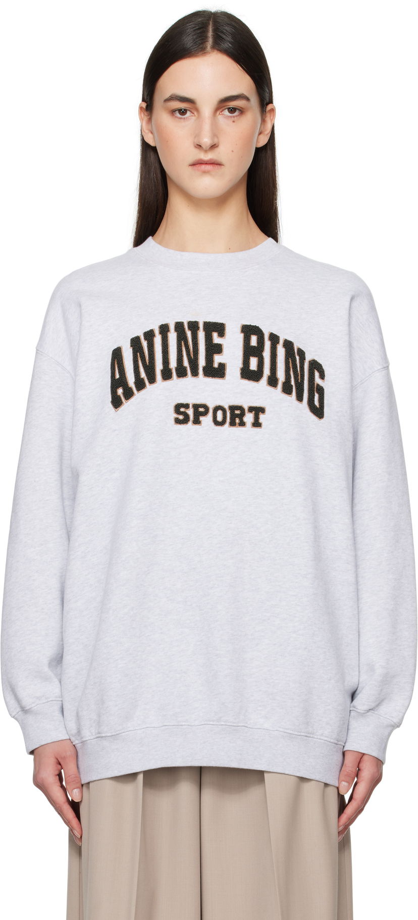 Sweater Anine Bing Anine Bing Tyler Sport Sweatshirt Grå | S-08-5205-030