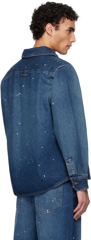 Skjorte A.P.C. A.P.C. Paint Splatter Denim Shirt Blå | COHGL-H02709, 2