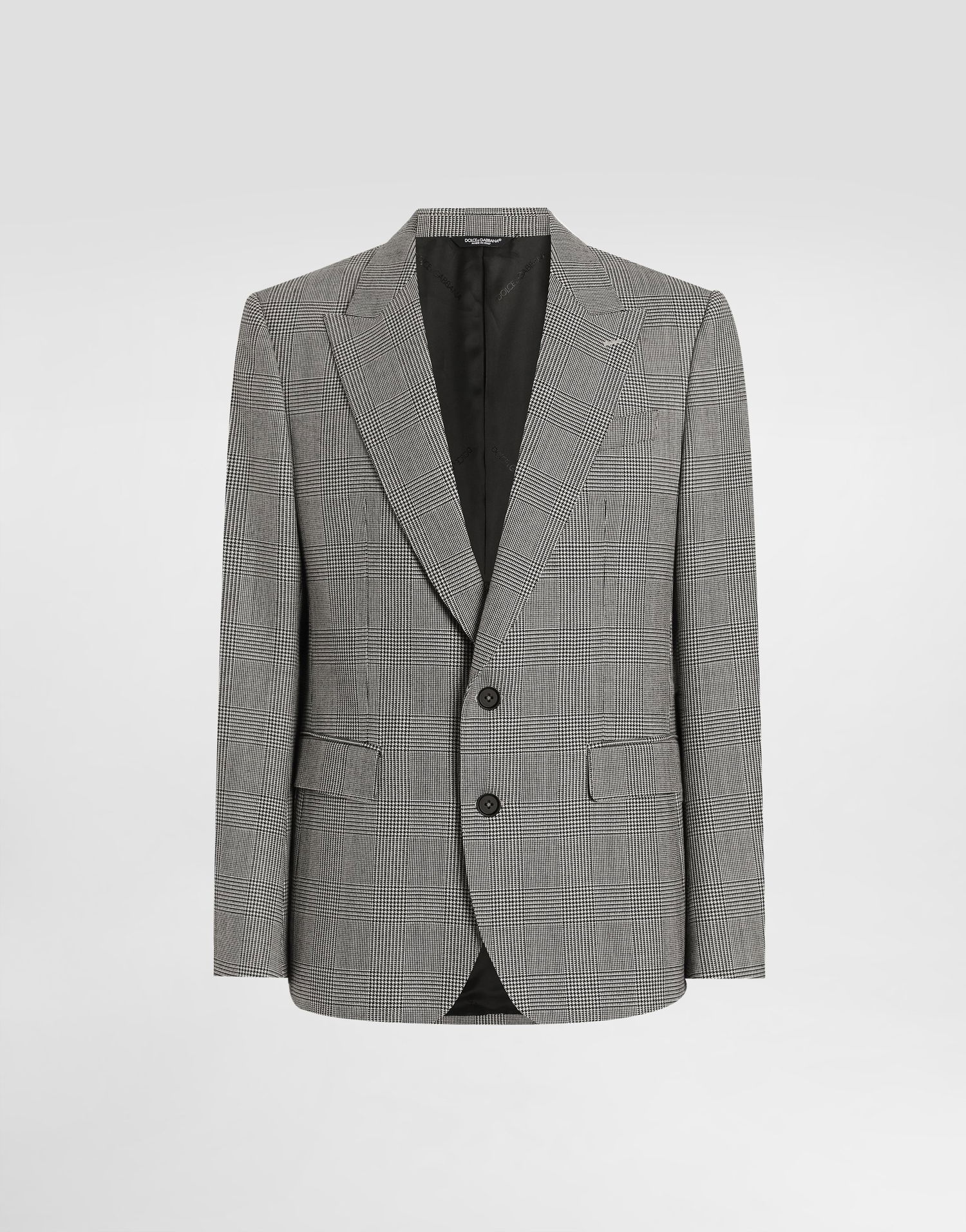 Jakke Dolce & Gabbana Dolce & Gabbana Sicilia Light Glen Plaid Single-Breasted Jacket Grå | G2TV4TFQ2MZS8100, 0