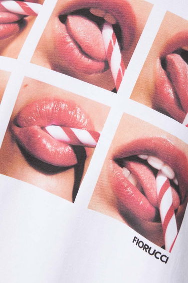 Crop top Fiorucci Fiorucci Mouth Print Cropped T-Shirt Hvid | U01FPTSH106CJ01WH01, 5