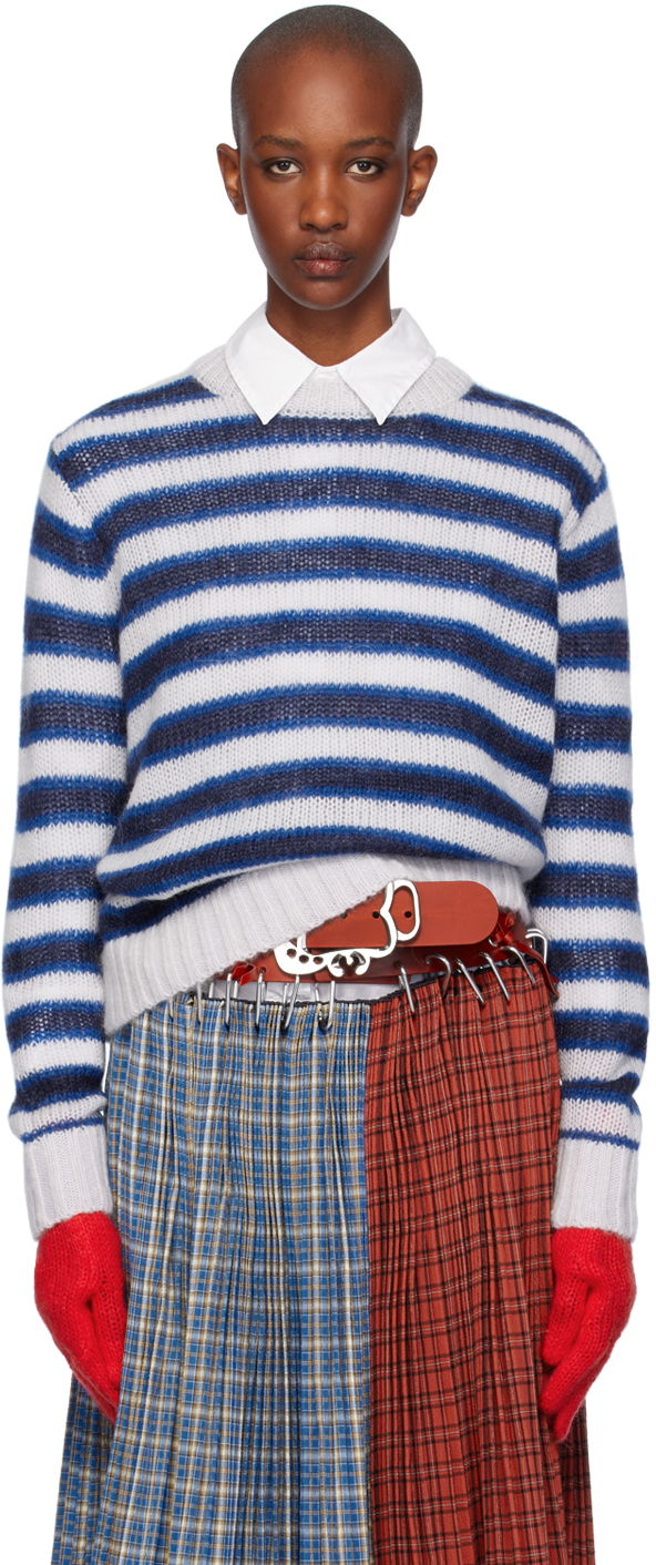 Sweater Charles Jeffrey Loverboy Mohair Gloves Sweater Blå | 41090402