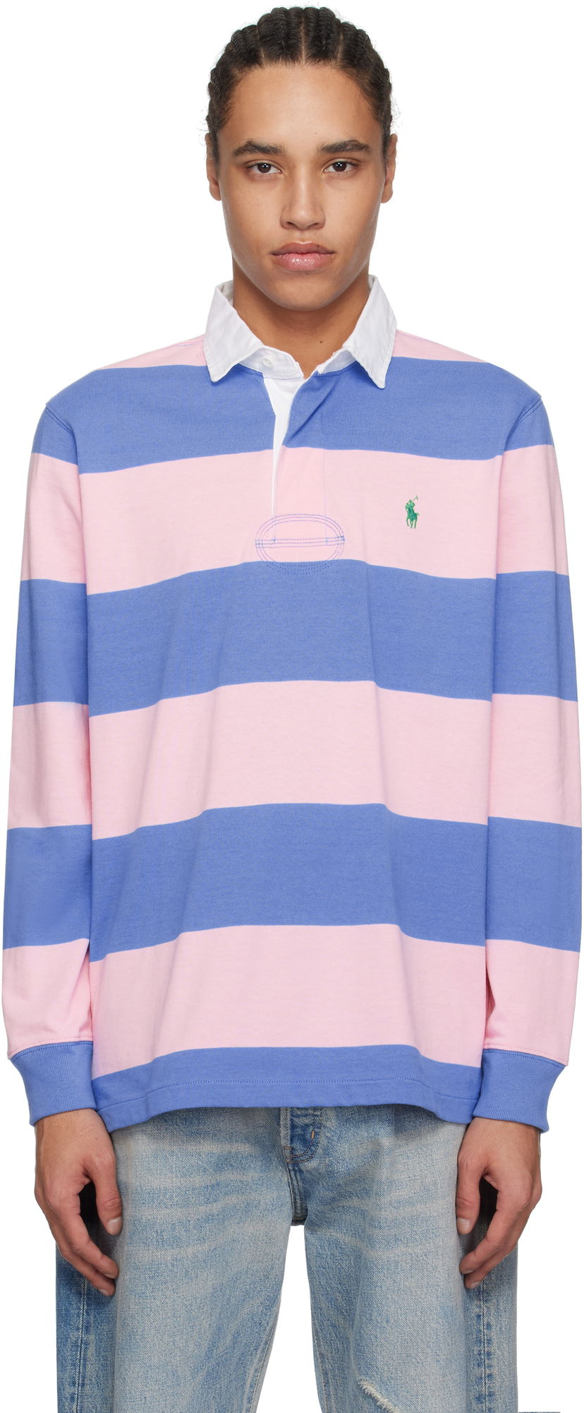 Polo skjorte Polo by Ralph Lauren Polo Ralph Lauren 'The Iconic Rugby' Shirt Lyserød | 710900566018