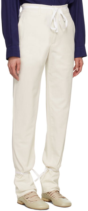 Bukser LEMAIRE Straight Leg Tie Hem Trousers Hvid | PA1098 LF1253, 1
