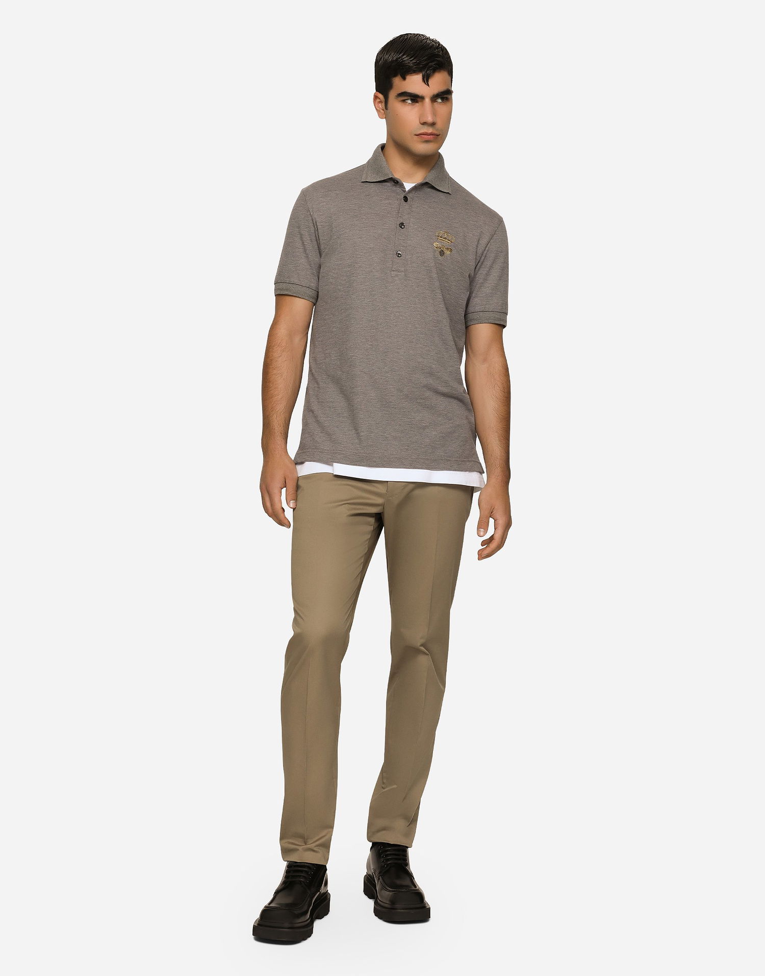 Bukser Dolce & Gabbana Dolce & Gabbana Stretch Gabardine Trousers Beige | GY6IETGG825M0724, 1