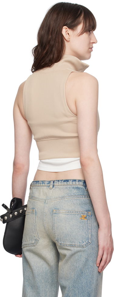 Tanktop Courrèges Cropped Track Jacket Beige | 124JVE072JS0091, 2