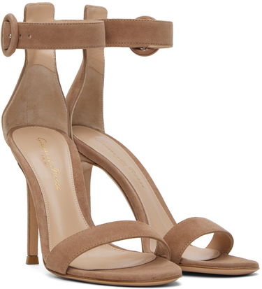 Sneakers og sko Gianvito Rossi Portofino Suede Heeled Sandals Beige | G61096.15RIC.CAM, 3