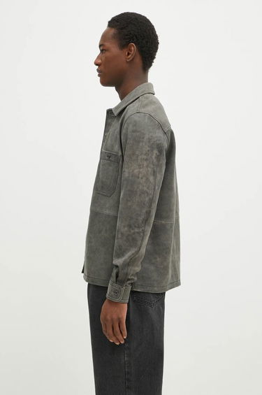 Skjorte Samsoe Samsoe Samsoe Samsoe Saruffo X C Leather Shirt Jacket Grå | M24400053, 1