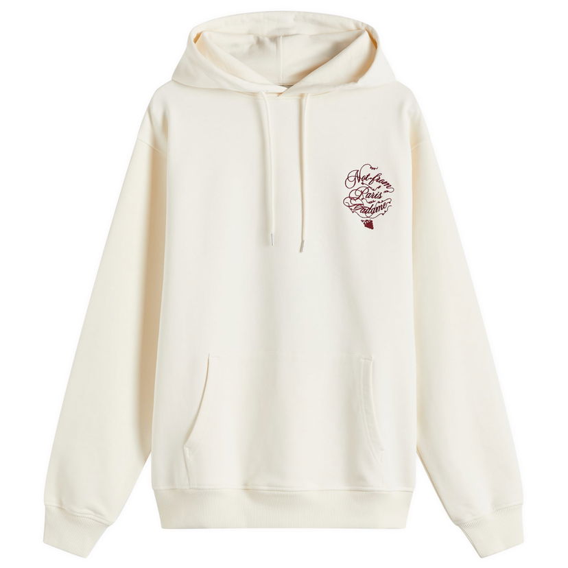Sweatshirt Drôle de Monsieur Caligraphy Print Relaxed-Fit Hoodie Hvid | F-HO175-CO127-CM