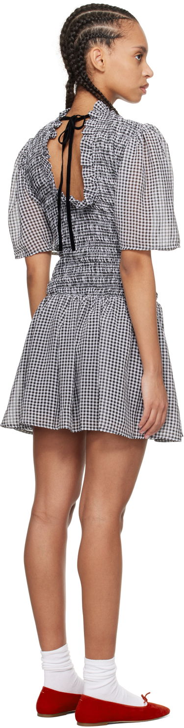 Kjole GANNI GANNI Sheer Check Smock Mini Dress Sort | W0034, 2
