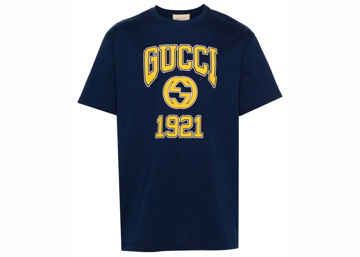 T-shirt Gucci Logo Print T-shirt Navy Blue Mørkeblå | 771758 XJF3R, 0