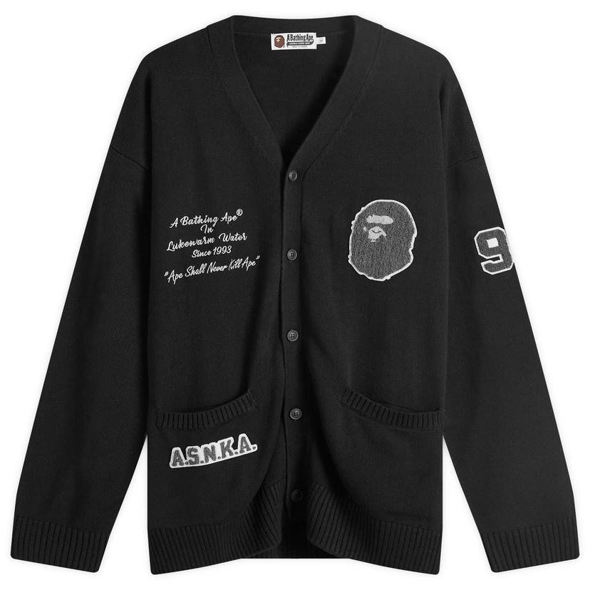Sweater BAPE A Bathing Ape BAPE Knitted Cardigan Sort | 001KNK301001M-BLK