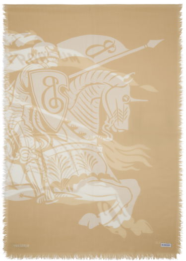 Tørklæde Burberry Wool Scarf With Equestrian Knight Print Beige | 8103282, 1