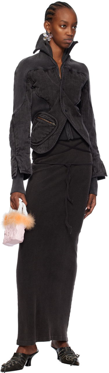 Nederdel Ottolinger Ottolinger Rib Knit Maxi Skirt Sort | 408001, 3