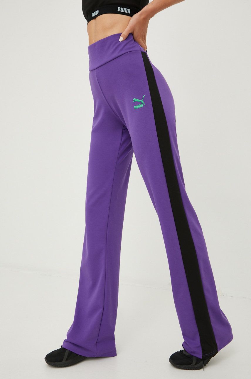 Bukser og jeans Puma Dua Lipa X T7 Pants Lilla | 536629, 0