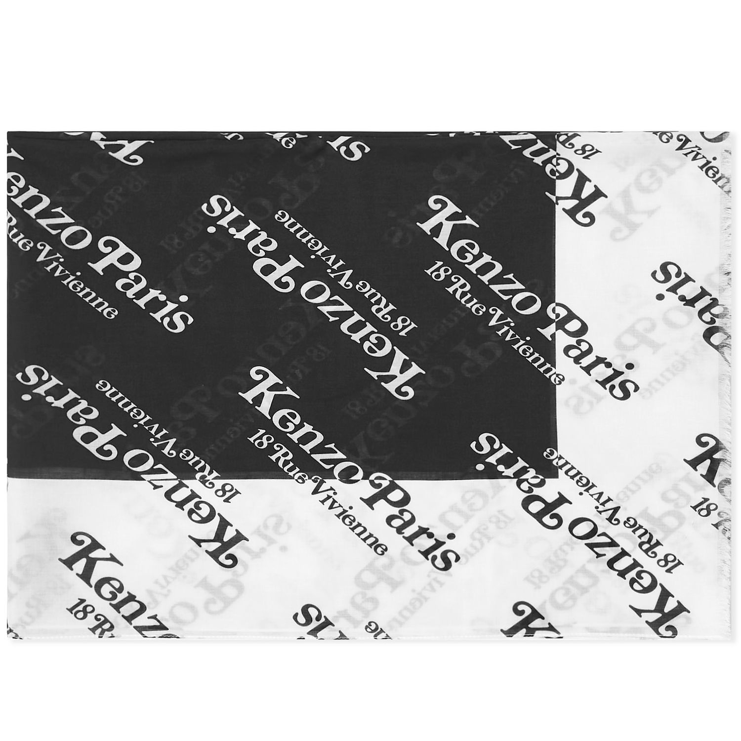 Tørklæde KENZO Paris Stole Logo Scarf Sort | FE58EU720PED-99, 0