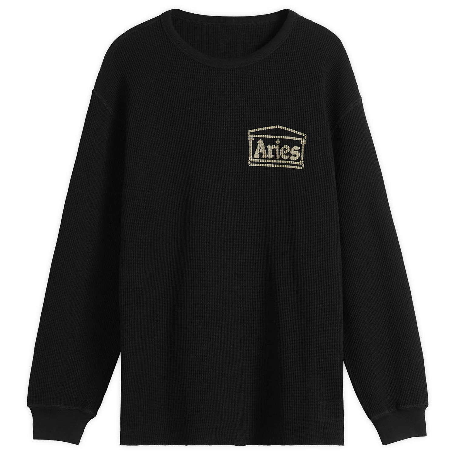 T-shirt Aries Reversible Temple Waffle Long Sleeve T-Shirt, Size Large Sort | AR40666-BLK, 0