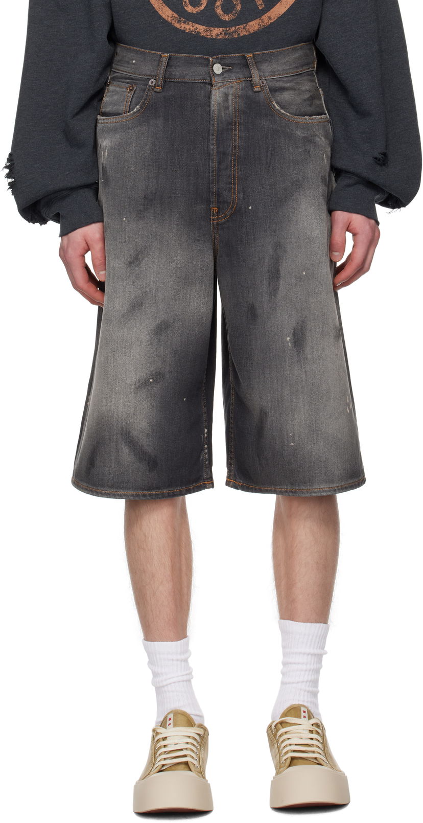 Shorts Acne Studios Acne Studios Loose Fit Denim Shorts Grå | BE0173-