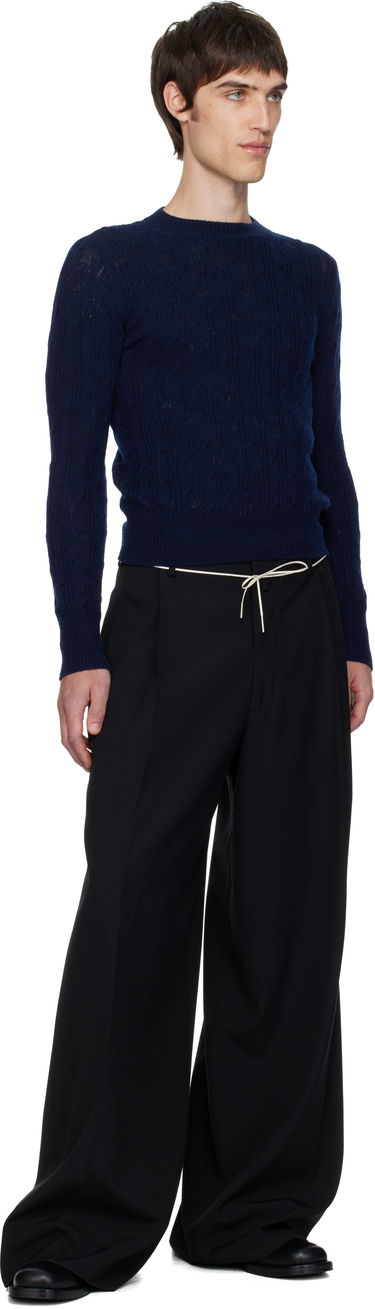 Sweater Dries Van Noten Dries Van Noten Cable-Knit Sweater Mørkeblå | 252-021211-2707, 3