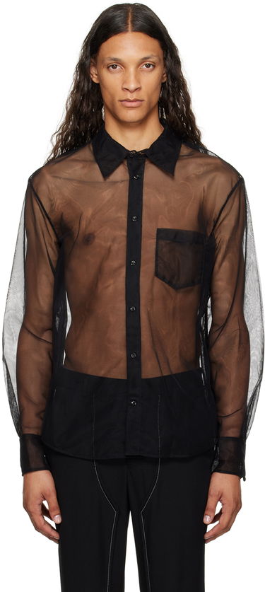 Skjorte Simone Rocha Simone Rocha Sheer Shirt Sort | 5289 0069, 0