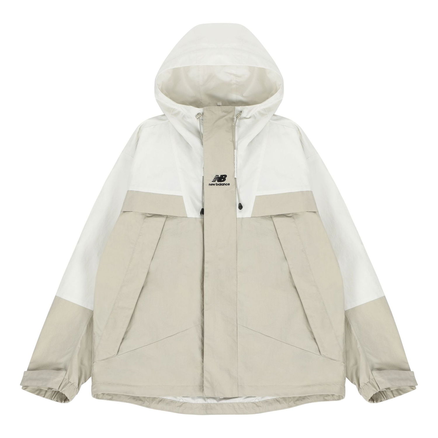 Vindjakke New Balance Colorblock Hooded Jacket Beige | 5AC14103-BEI, 0