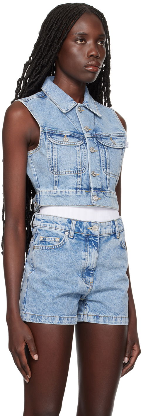 Vest Moschino Moschino Jeans Faded Denim Vest Blå | 0505 3236, 1