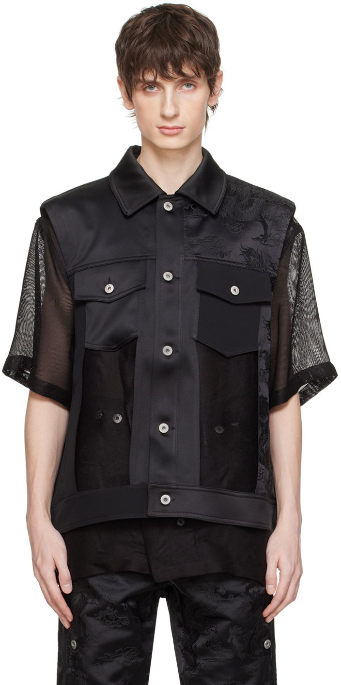 Vest Feng Chen Wang Feng Chen Wang Layered Mesh Vest Sort | FUS17JK10