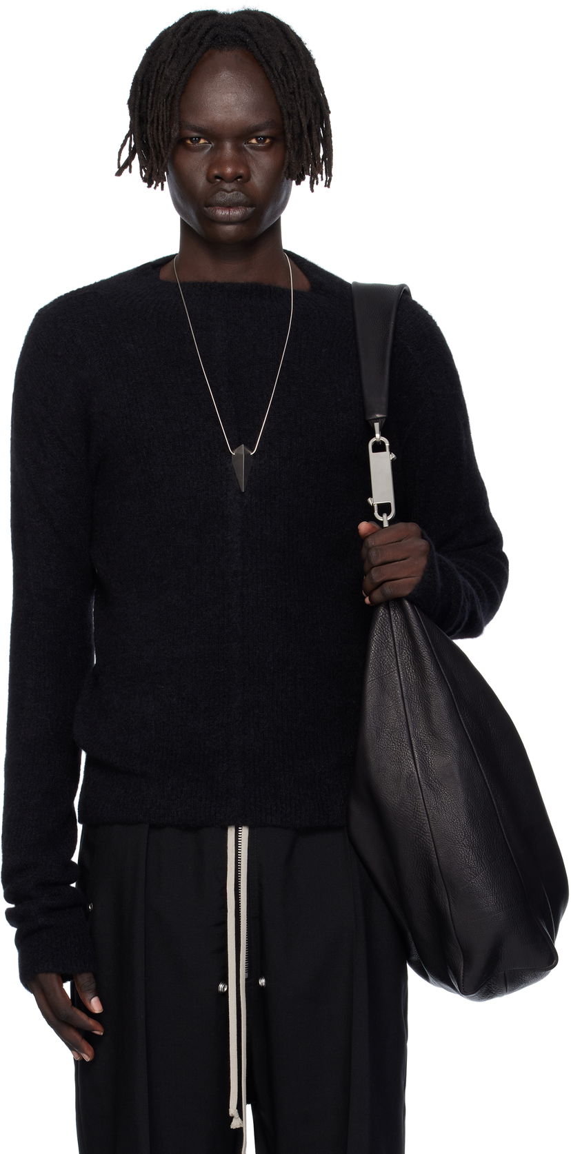 Sweater Rick Owens Rick Owens Headon Pull Sweater Sort | RU02E1690 KWP