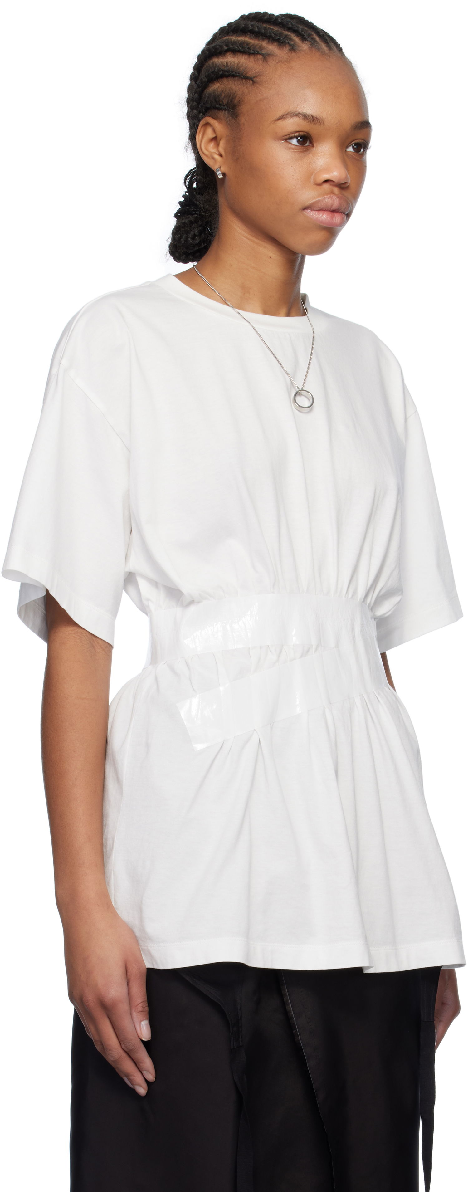 T-shirt Maison Margiela MM6 Maison Margiela Taped Jersey T-Shirt Hvid | S52GC0335 M20048, 1