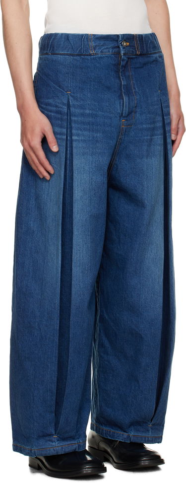 Jeans sage NATION SAGE NATION Box Pleat Jeans Blå | S074 BOX PLEAT TROUSER DENIM D, 1