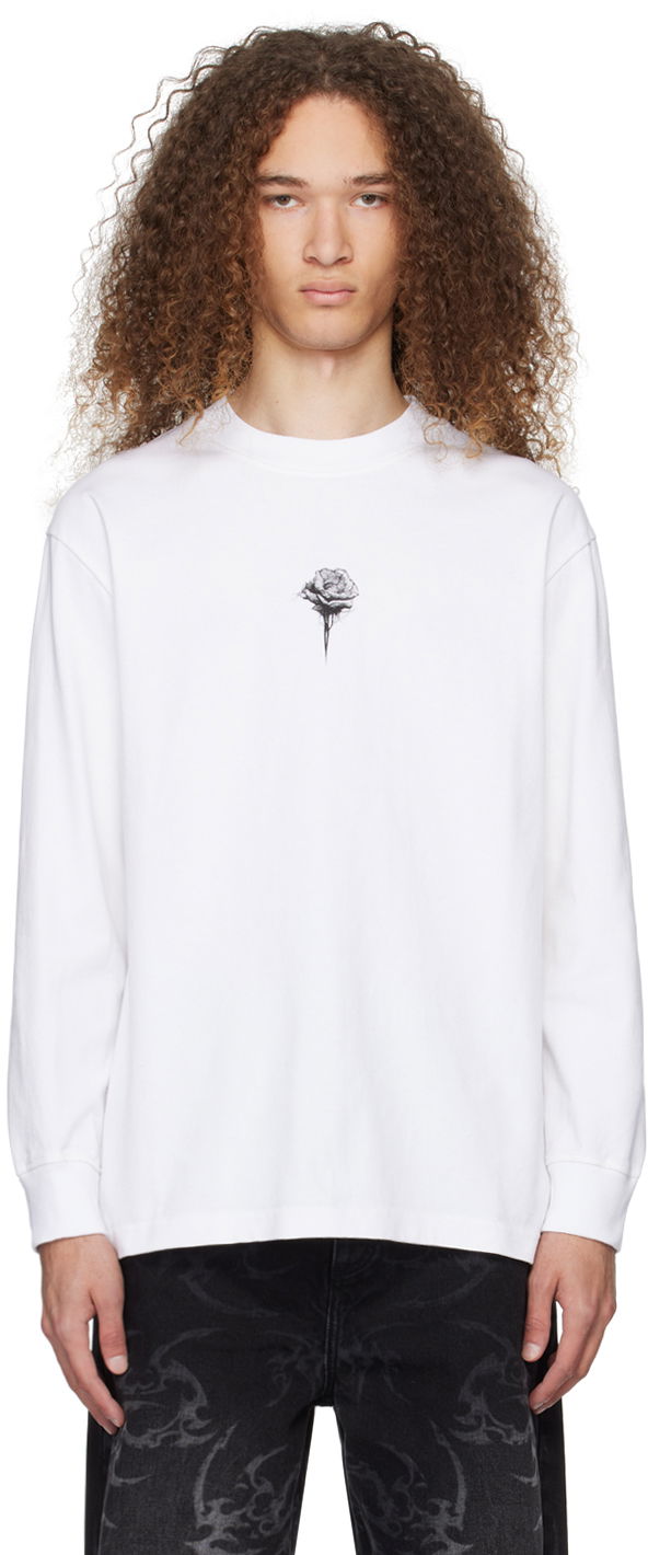 T-shirt Han Kjøbenhavn Han Kjobenhavn Rose Graphic Long Sleeve T-Shirt Hvid | M-133231