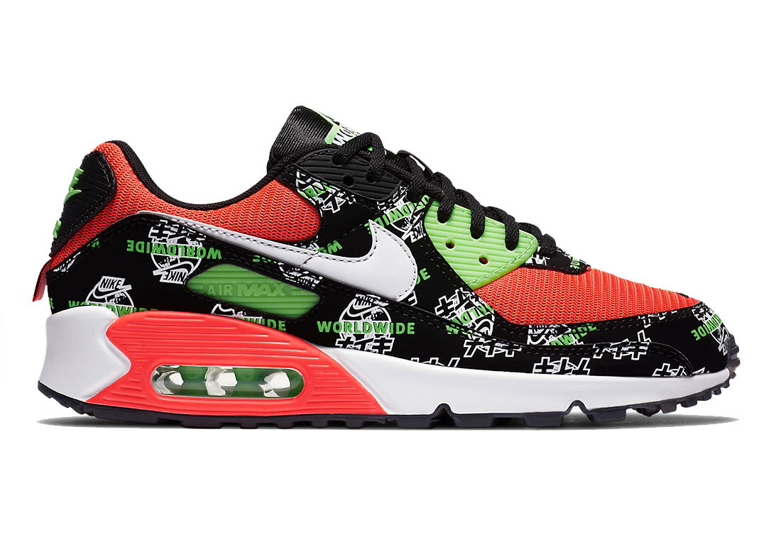 Sneakers og sko Nike Air Max 90 SE Worldwide Katakana Black W Flerfarvet | DA1342-013, 0