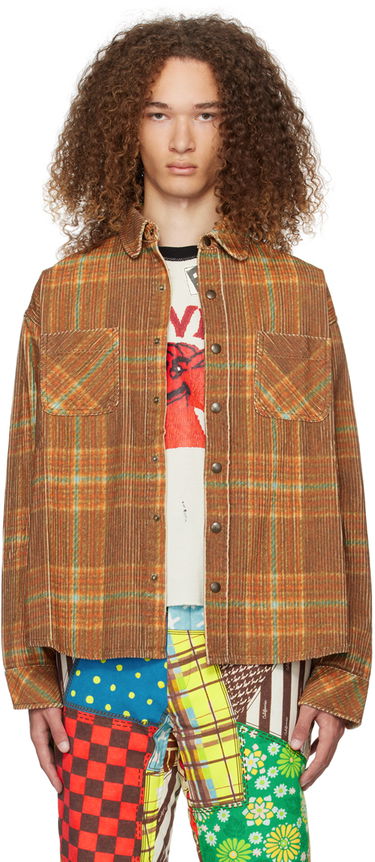 Skjorte ERL ERL Plaid Shirt Brun | ERL07B010, 0