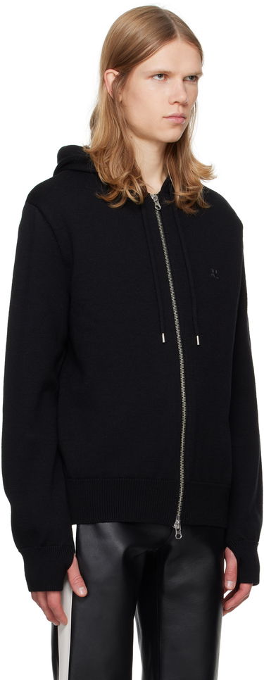 Sweatshirt Courrèges Zipped Wool Hoodie Sort | 324MHO034FI0036, 1