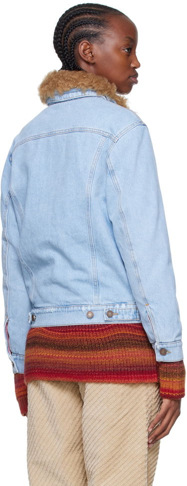 Jakke ERL ERL Faux Shearling Denim Jacket Blå | ERL04J007, 2