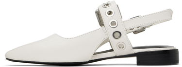 Skopleje rag & bone Rag & Bone Moto Astra Leather Slingback Slippers Hvid | WFF25SF1013LE13, 2