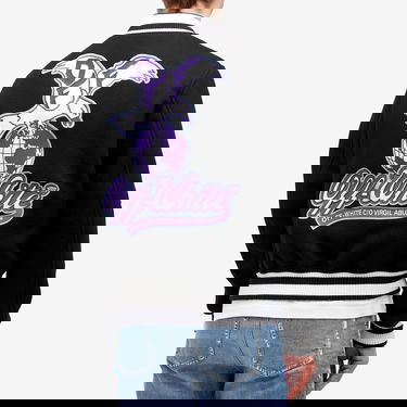 Bomberjakke Off-White Off-White Eagle Wool Varsity Jacket, Size Small Sort | OMEH053S25FAB0011049, 3