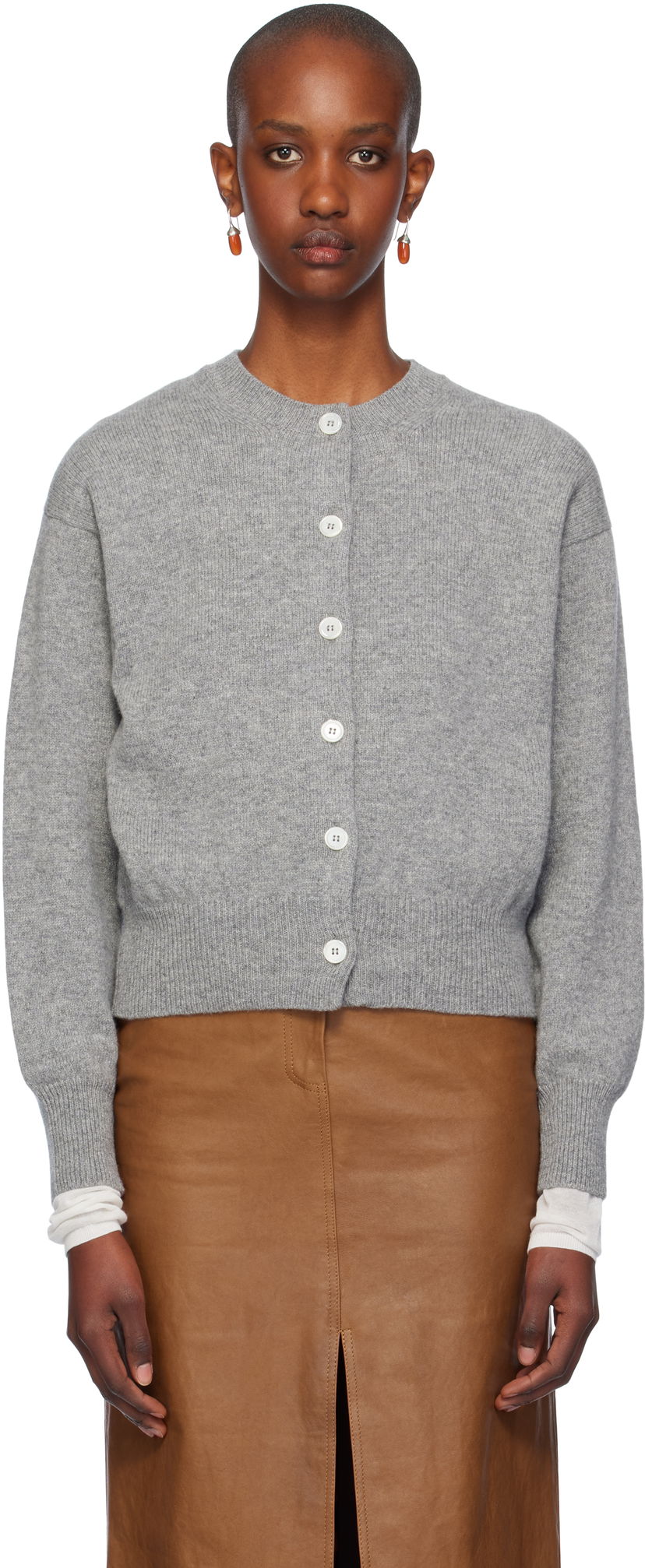 Sweater &Daughter Crewneck Cardigan Grå | HKN03901
