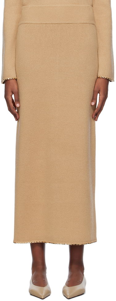 Nederdel TOTEME TOTEME Chain-Edge Maxi Skirt Beige | 241-WRB1074-YA0004, 0