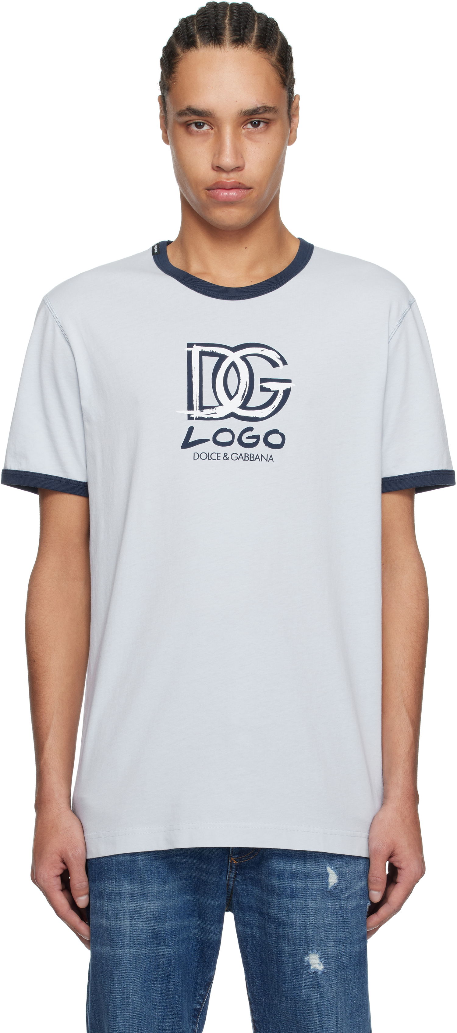 T-shirt Dolce & Gabbana Dolce & Gabbana DG Logo T-Shirt Blå | G8PV1TG7O4X, 0