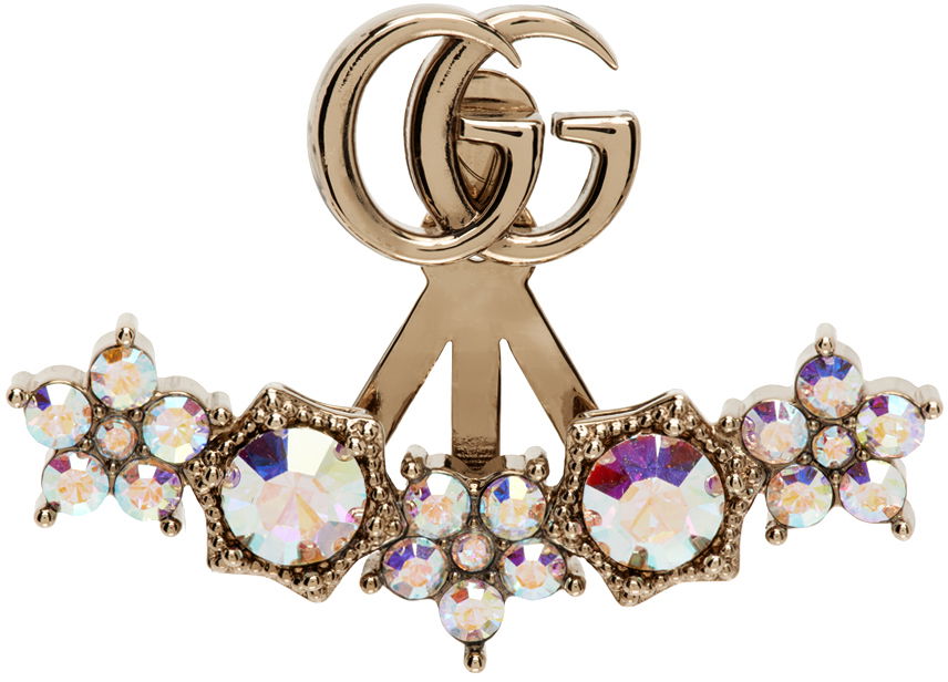 Øreringe Gucci Crystal Double G Single Earring Beige | 753790 J1D50, 0