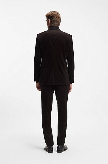 Bukser BOSS BECKHAM x pleat-front corduroy trousers Sort | 50557921, 1