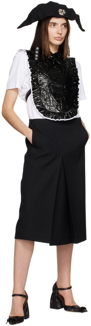 T-shirts og tank tops SHUSHU/TONG SHUSHU/TONG Ruffled Pintuck Bib Top Sort | AW22TO10 PPU221, 3