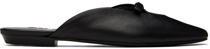 Sneakers og sko BY FAR Leather Mules with Bow Detail Sort | 23PFFNNFBLNAP, 0
