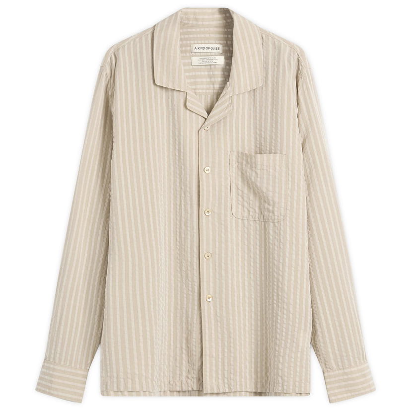 Skjorte A Kind of Guise A Kind of Guise Scopello Striped Shirt, Large Beige | 140-13615-611