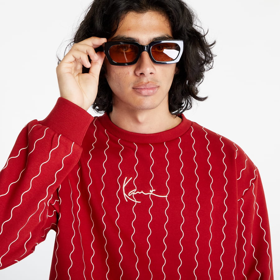 Sweater Karl Kani Small Signature Ziczac Pinstripe Crewneck Rød | 6029239, 1