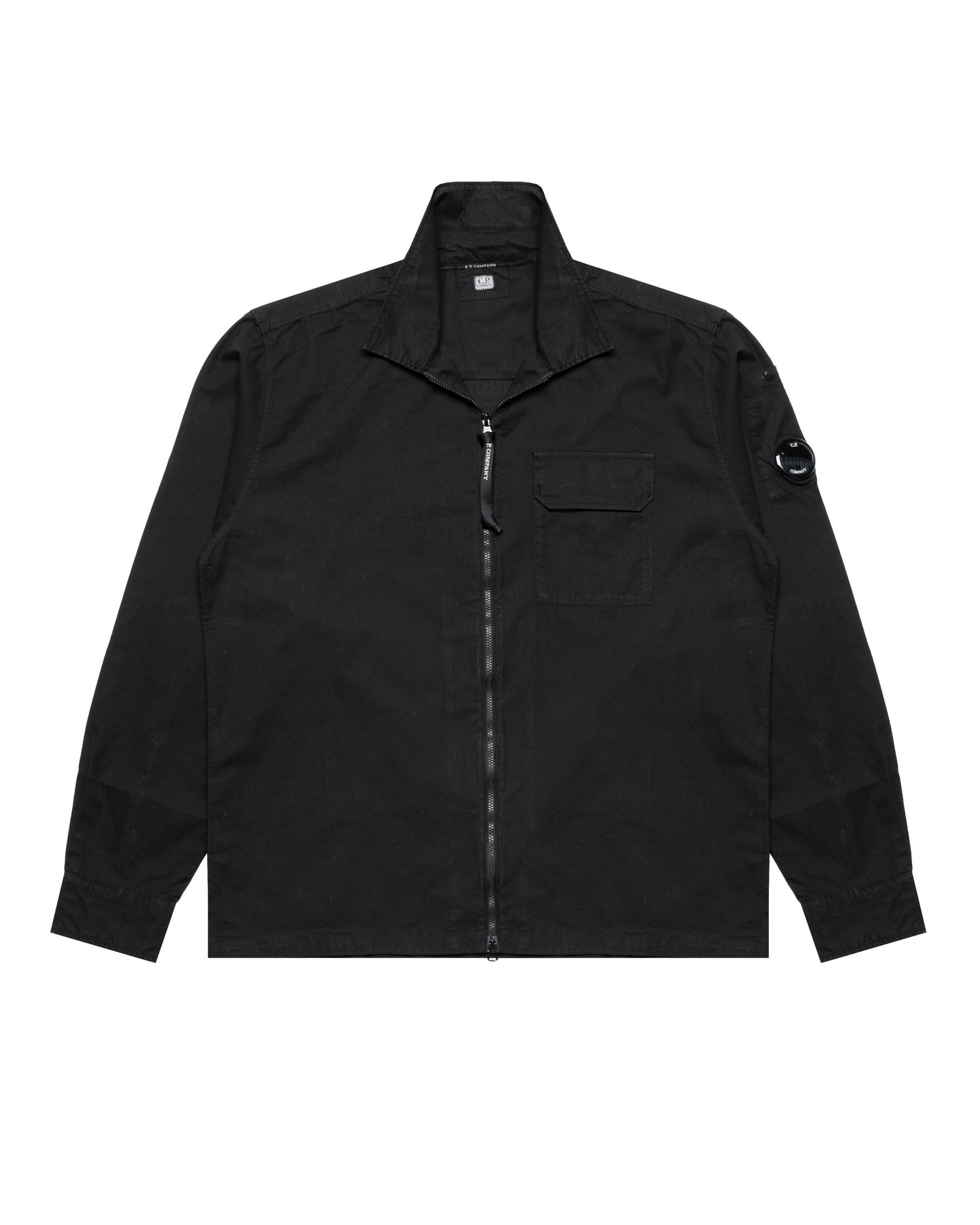 Skjorte C.P. Company C.P. Company Gabardine Full Zip Overshirt Sort | 18CMOS124A110143G-999, 0