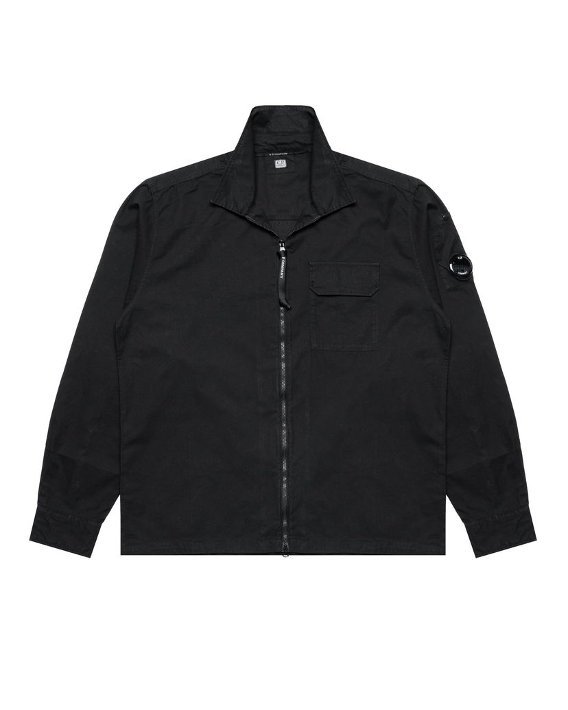 Skjorte C.P. Company C.P. Company Gabardine Full Zip Overshirt Sort | 18CMOS124A110143G-999