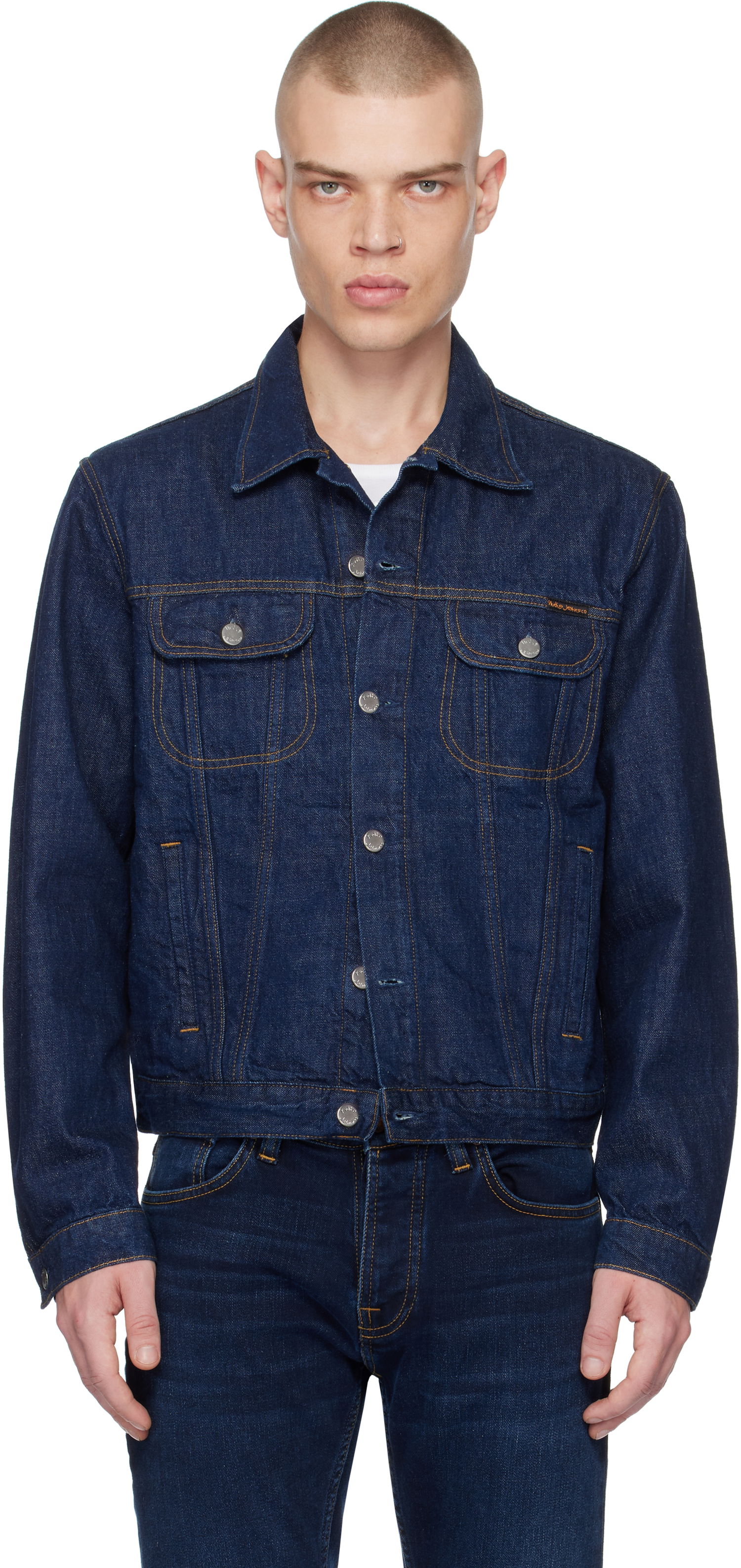 Jakke Nudie Jeans Indigo Denim Jacket Blå | 160929, 0