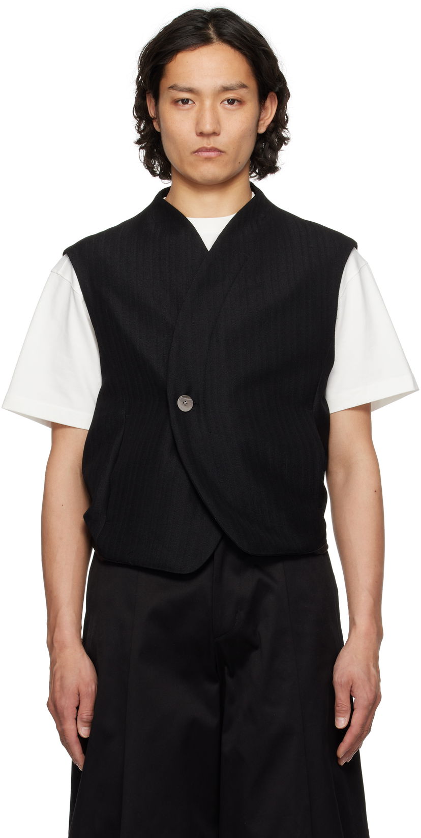 Vest ADER ERROR ADER error Pinstripe Wrap Vest Sort | BO01SSVE0101BK
